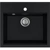 empiria SINK QUALITY SINK Quality Lavello Cucina 1 Vasca nero 56 x 51 cm - Sifone e impregnazione inclusi - Lavandino in Granito Cucina al mobile 60 cm