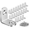 ZiYuya 20pcs Staffa angolare a L, Staffe Angolari con giunto ad angolo retto, Squadrette Angolari Per Legno Di 90°staffa di supporto Fissaggio angolare per Mobili, Scaffali, Sedie In Legno 20mm x 20mm
