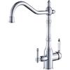 QUINTO Lavello Cucina Rubinetto Per La Purificazione Dell'Acqua Tre In Uno Interamente In Rame Multifunzione Girevole Per Miscelazione Calda E Fredda A Doppia Maniglia In Ceramica Elettrolitica
