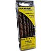 FAMAG 1594845 Set di punte per trapano HSS-Ground Brad Point in valigetta di plastica, 5 pezzi
