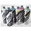 LOOP Set di bombolette spray Graffiti di base con nero e bianco, 6 x 400 ml + 6 Tappini di ricambio