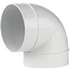 VONLIS Tubo rotondo per tubo di ventilazione, raccordo a T, Ø 125 mm, bianco, 90°