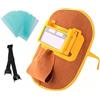 Uadme Maschera Saldatura Autoscurante, Regolabile Casco da Saldatura in Pelle, Lente Antiriflesso con Coperchio Ribaltabile, 10 Fogli Protettivi, per Saldatura ad Arco Elettrico/Saldatura a Gas