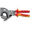 KNIPEX Cesoia a cremagliera (sistema a cricchetto) in blister isolati con manici rivestiti in materiale bicomponente, 95 36 280