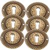 Angoily 6 Pezzi Placche Copri Buco per Serratura in Lega di Zinco, Forma Rotonda, Stile Vintage Retrò, Facili da Usare per Decorare Mobili e Pareti