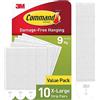 Command Strisce per appendere quadri, 10 paia (20 strisce Command), resistenti, per appendere quadri, resistenti, per decorazione domestica, adesivo bianco