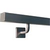 TIBU Corrimano quadrato in acciaio inox, 0,3 m - 6 m, per interni ed esterni, lunghezza 30 cm con 2 supporti