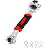 MAGIC SELECT Chiave a Cricchetto Universale 48 in 1. Chiave a Bussola con Testa Rotante a 360º, Teste da 8 a 19 Mm. Strumento di Riparazione Multifunzione per Casa, Auto. Acciaio CRV.