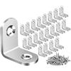 ZiYuya 20pcs Staffa angolare a L, Staffe Angolari con giunto ad angolo retto, Squadrette Angolari Per Legno Di 90°staffa di supporto Fissaggio angolare per Mobili, Scaffali, Sedie In Legno 25mm x 25mm