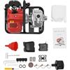 chennnls Pompa per acqua a benzina, motore da 43CC, pompa da giardino 1,25 kW, altezza di sollevamento 30 m, attacco 25 mm (1), pompa da giardino con motore a 2 tempi