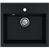 empiria SINK QUALITY SINK Quality Lavello Cucina 1 Vasca nero 56 x 51 cm - Sifone Pop Up e impregnazione inclusi - Lavandino in Granito Cucina al mobile 60 cm