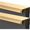 KVLDEC Maniglie de Porte del Guardaroba in Oro Maniglie per Armadio da Cucina in Lega di Alluminio Maniglie Invisibili per Cassetti per Mobili con Viti, 2 Pz (Length 1200mm)