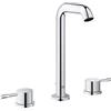 Grohe 20299001 Essence New Batteria a 3 Fori per Lavabo, Taglia L, Cromo