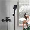 XUEMANSHOP Miscelatore Vasca Nero, Miscelatore Vasca da Bagno Nero con Doccetta Supporto e Flessibile 1,5 m per Famiglie Scuole Hotel Vari Luoghi