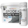 EPODEX 2K Vernice per calcestruzzo, Vernice per pavimenti interni in cemento, pavimento garage, cantina, officina, impermeabile, 1,8kg - 4,5m² per 2 mani - Sand