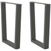 vidaXL Gambe per tavolo da pranzo a forma di V 2 pz Antracite 70x(72-73,3) cm Acciaio