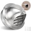 Generic Griglia Di Ventilazione A Sfera, Griglia Di Scarico Rotonda In Acciaio Inox 304, Cappa Sferica, Cappa Di Scarico E Di Sfiato, Protezione Dagli Insetti Parete Esterna(100mm/4in)