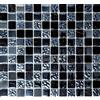 conwire mosaico piastrelle di rete parete Crystal/Pietra Mix Grigio/Nero vetro pietra naturale piastrelle specchio quadrato, cucina e bagno
