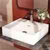 EMKE Lavabo Design Moderno - lavandino Sospeso in Ceramica con Bordo Sottile, Bagno e WC Ospiti, 415x360x130 mm,Bianco Lucido, Lavabo Quadrato, Lavabo da Appoggio