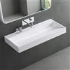 Mai & Mai Lavabo da Appoggio 100x46x11cm, Lavabo Bagno Sospeso Lavandino Bagno con Piletta di Scarico Colossum19-1000OA Lavabo da Minerale fuso, senza Foro per Rubinetteria