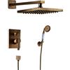 CNYMFF Sistema doccia Ksunun Set doccia con rubinetto a incasso Set doccia combinato doccia vintage con finitura in ottone spazzolato con soffione a pioggia da 20 cm e doccetta (contiene corpo valvola e