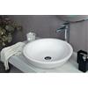 Yellowshop - TWIST Lavabo da appoggio cm 47 x 47 Lavandino Lavello Ceramica Bianco Rotondo Circolare Sanitari Bagno Design Moderno