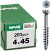 SPAX-M, Viti a testa piatta T-STAR plus, per MDF, testa piccola, parzialmente filettate, zincate tramite galvanizzazione A2J - 0441010350453, 0441010400453