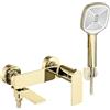 Rea Rubinetto Vasca Storm Gold Miscelatore Vasca Con Doccia In Ottone Per Bagno Caldo E Freddo Regolabile (Oro) 14,5x19,5x12cm
