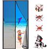 AMZBSGD Tenda Antimosca, personalizzabile, 75x250cm, Zanzariera Magnetica Porte con Nastri Autoadesivi e Puntine, Senza Praticare Fori, Chiusura Automatica, Nero