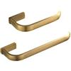 LSOAARRT 2 pezzi Set di Accessori da Bagno-Anello Portasciugamani,Porta Carta Igienica,Montaggio a Parete?Bronzo Spazzolato (Bronze)