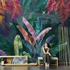 XLMING Pianta tropicale foglia di banano carta da parati soggiorno TV sfondo 3d camera da letto lato letto hotel Carta da parati Murales poster murale Soggiorno camera letto minimalista sfondo-430cm×300cm