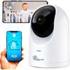 EXTRALINK Smart Life HomeEye telecamera wifi interno, ip camera, PTZ, 2.5K, 4MP, telecamera wi-fi interno, telecamera bambini, Audio bidirezionale, tracciamento del movimento, girevole