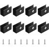 UFURMATE Morsetto per vetro, 8 pezzi, regolabili, rettangolari, staffe per mensole in vetro, in lega di alluminio, clip per montaggio a parete, supporto per vetro spesso 6-8 mm