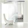 Aqua Roy The Shower BOSS Porta Scorrevole in vetro modello LAVA 95x215 cm (60/85/95 cm) 8 mm, vetro Trasparente, Nano rivestito bianco, kit hardware complete (95x215 cm, SINISTRA)