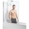 Melko 139 x 119 cm Vasca da bagno doccia in vetro doccia vasca da bagno pieghevole a parete muro Nuovo