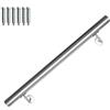 Joparri Corrimano in acciaio inox, 80 cm, ringhiera per scale con supporto a parete e tappi terminali, corrimano da parete per interni ed esterni