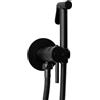 Rea Lungo Loop Rubinetto Bidet Da Incasso Nero Doccetta A Parete In Ottone Miscelatore Acqua Calda E Fredda Con Doccetta Per Wc Wc (Nero) 9x7x19cm