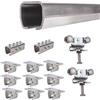 ATTAS MEA - Maniglia per porta scorrevole, set completo per cancelli scorrevoli, tipo da 2 a 400 kg, 2 - 4 - 6 m, attacco per cancello scorrevole, binario di scorrimento e carrello, guida C per