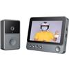 Yuanpgky Videocitofono senza fili, HD senza fili, impermeabile, citofono a 2 vie, schermo da 4,3 pollici, telecamera per campanello senza fili con monitor