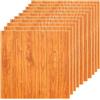 OCEANO 10pz Pannelli adesivi 3d decorativi parete carta da parati moderna realistica muro mattoni pietra casa cucina soggiorno camera da letto cameretta bagno morbida schiuma PE (Legno Scuro)