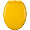 YOUGANG Sedile WC rotondo in polipropilene con coperchio, silenzioso, con chiusura ammortizzata, a sgancio rapido, per una facile pulizia, semplice fissaggio superiore (giallo)