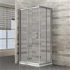 Inbagno Box Doccia Angolare 80x120 Cm (H 185) Doppia Porta Scorrevole Reversibile Cristallo Temperato 6 Mm Trasparente Profili Cromati Linea Geo