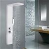 LARS360 Pannello doccia rubinetto doccia in acciaio inox 4 in 1 sistema doccia con doccetta a pioggia, doccia a pioggia, doccia a cascata, set doccia per bagno doccia, pannello doccia bianco