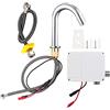 Fdit Rubinetto Automatico, Rubinetto per Lavaggio sensore a infrarossi filettato G1/2, Rubinetto per lavello da in Acciaio Inossidabile Touchless, a Batteria, per Vasca da Bagno per (A)