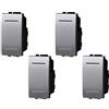 ZOREI Deviatore 1P 16A Unipolare, Compatibile Con Bticino Living Light (4 Pezzi, Grigio)
