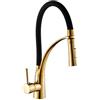 ZPSPZ Rubinetto Miscelatore Cucina Oro Ottone Rubinetto Lavello Cucina Con Irrigatore Doccia Rotazione 360° Caldo e Freddo Rubinetto per Cucina