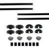 EVOTRADE Kit Ferramenta JUNIOR-1 per Armadi con 2 Ante Max. Altezza 120 Cm Max - Kit con 4 Binari Neri da 2 Metri, Carrelli, Ruote e Accessori per Montaggio Facile, Chiusura Ammortizzata