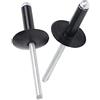 LUbrel Rivetti neri pop, rivetti ciechi, 30/50 pezzi flangia grande in acciaio alluminio (dimensioni: 30 pezzi, colore: 3,2 x 6 x 10 mm) (colore: 4,8 x 12 x 16 mm, dimensioni: 50 pezzi)