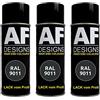 Alex Flittner Designs Vernice spray RAL 9011 nero grafite opaco, 3 bombolette spray da 400 ml