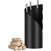 Randaco set di attrezzi per camino nero moderno, 4 pezzi in acciaio inossidabile, con pala, scopa, attizzatoio, supporto da appendere per cucina, casa, arredamento, accessori decorativi, set per la
